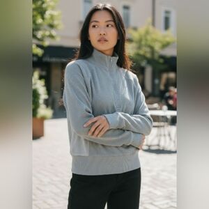 Danskin Teal Light Green Quarter Zip Athletic Pullover Jacket M Soft Athlesuire